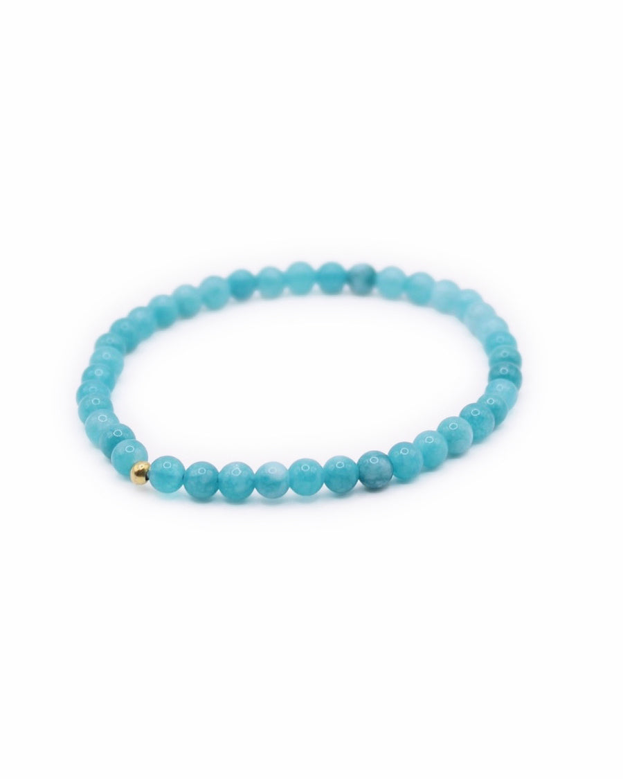Natural Amazonite & Gold-Plated Silver Bracelet