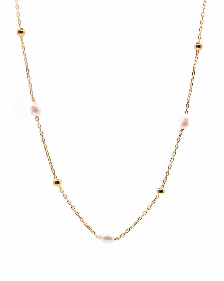Sedna Gold-Plated Sterling Silver 925 Necklace with Natural Pearls