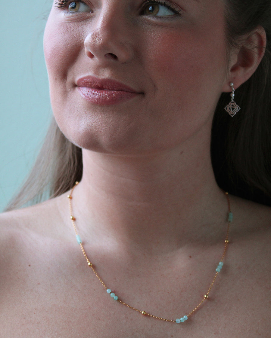 Gaia Amazonite Necklace in 14K Gold-Plated Sterling Silver