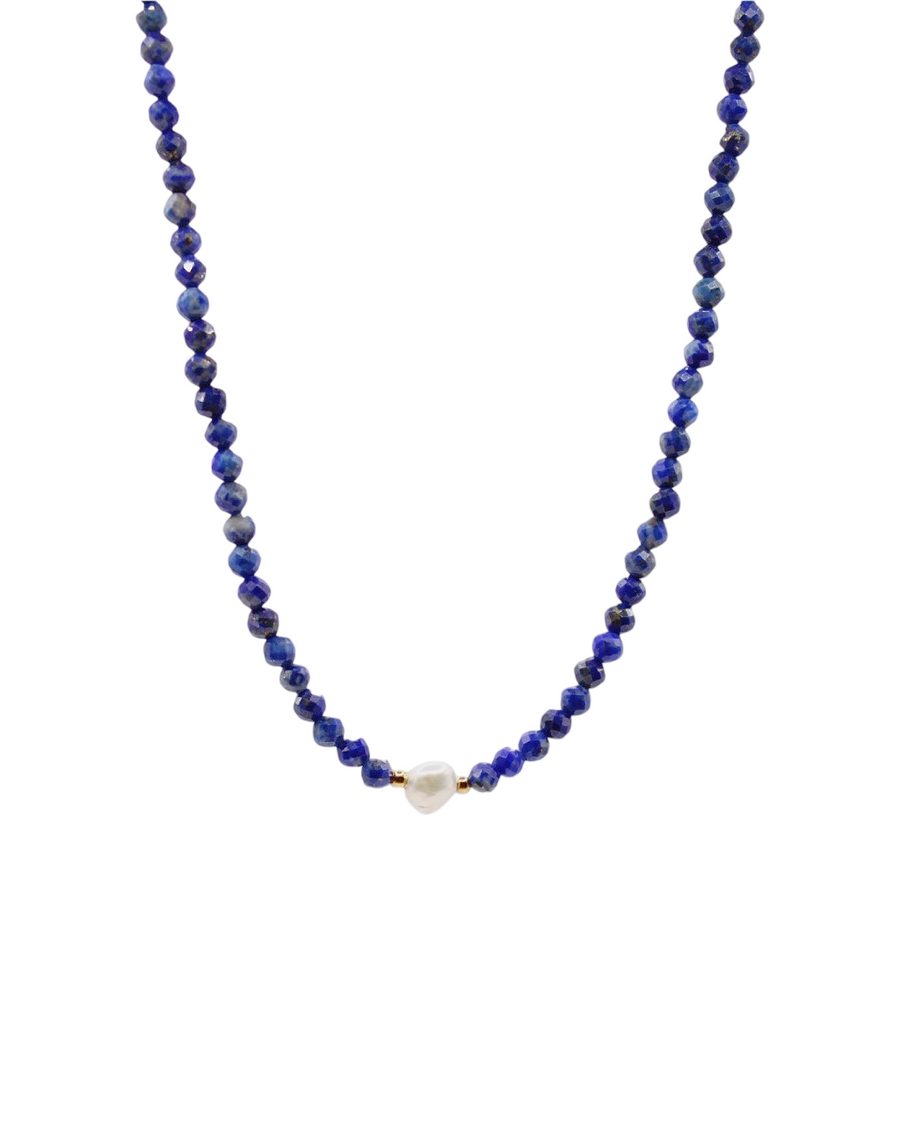 Noa Lapis Lazuli and Freshwater Pearl Necklace