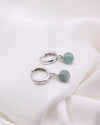 Mae Burmese Jade & 925 Sterling Silver Hoop Earrings