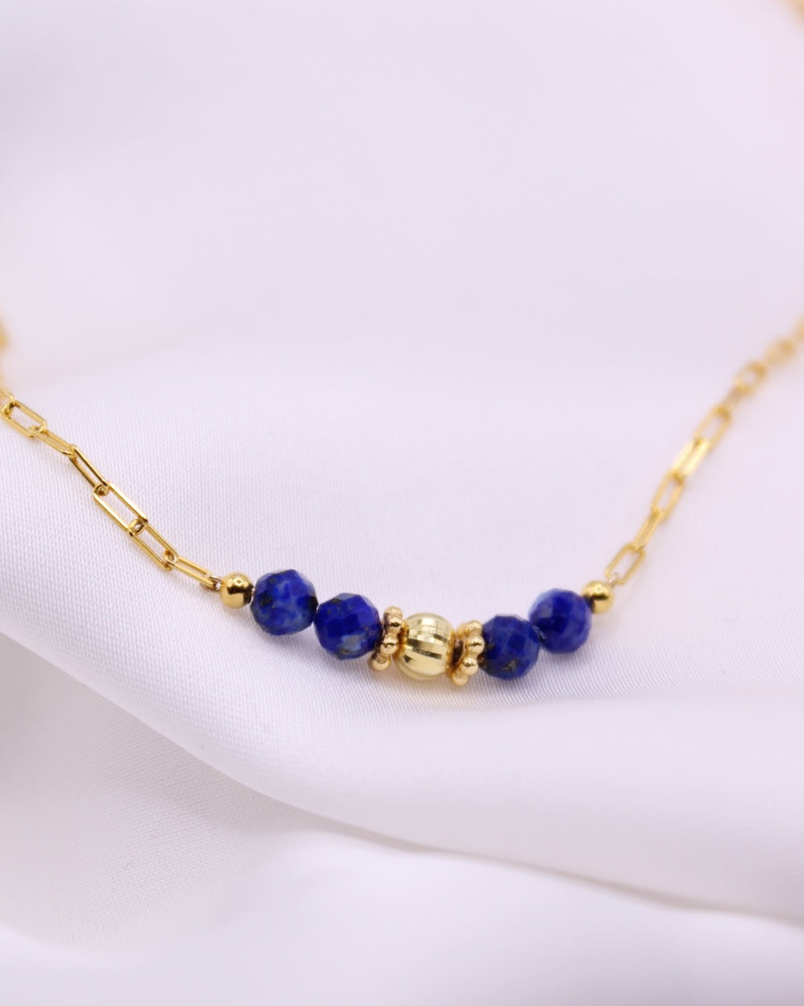 Selene Lapis Lazuli Necklace in 24K Gold-Plated Silver